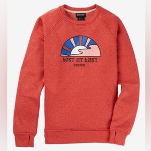 Burton Women’s Oak Crew Fleece Red Crewneck Sweatshirt Lost At Last Cranberry